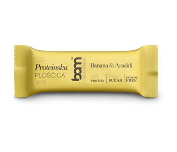 Baton proteinowy ze słodzikiem, bananem i orzeszkami ziemnymi